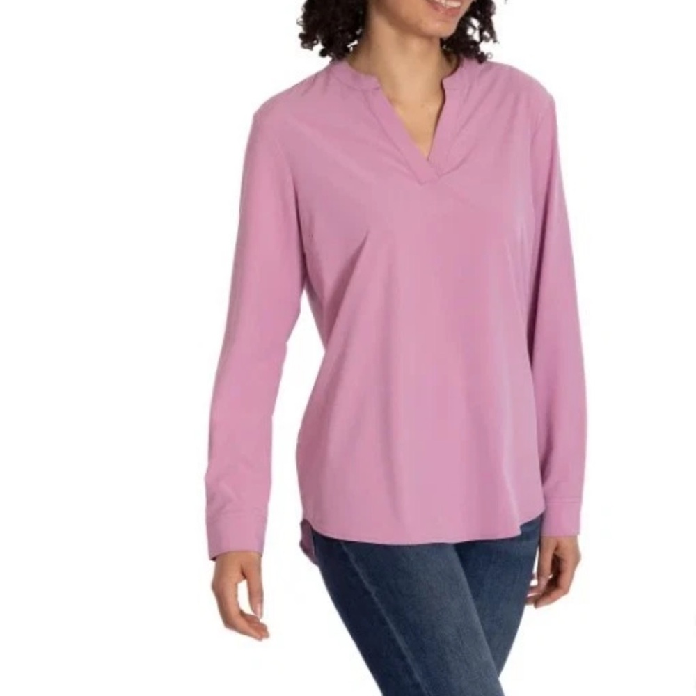 Light 4-way Stretch Blouse, Long Sleeve Size Medium